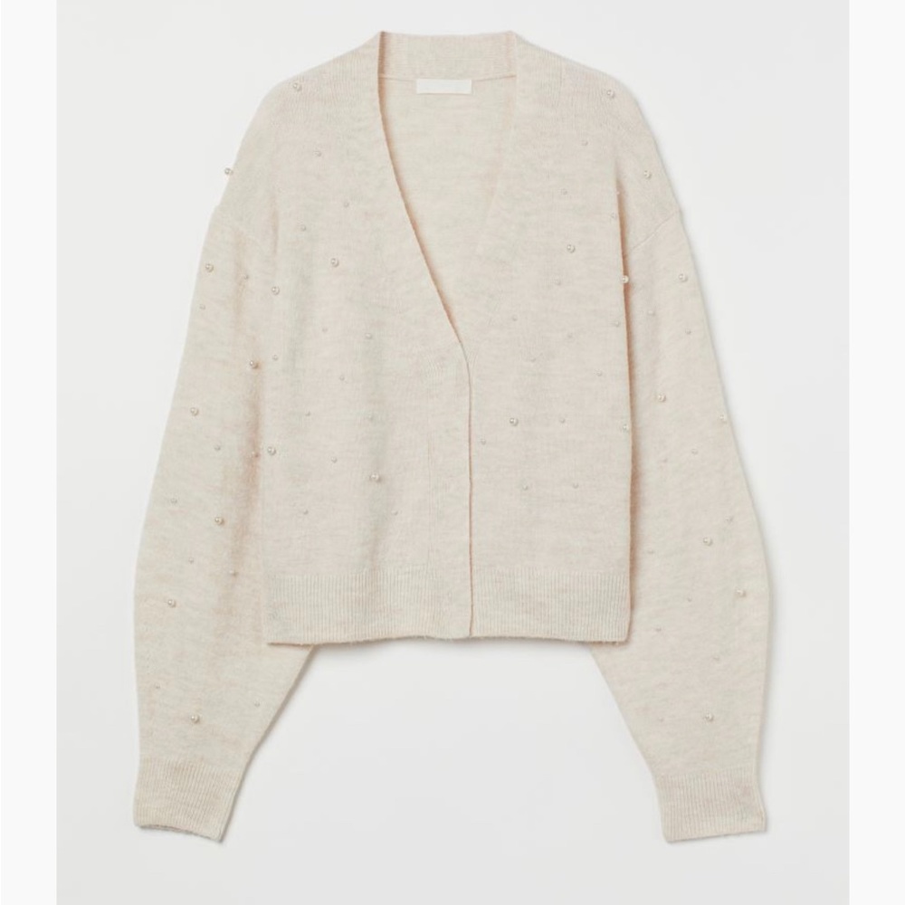 Light beige beaded cardigan - NEW WITH TAGS
